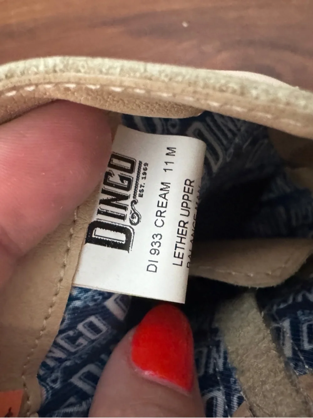 dingo Cream Lace-Up Lug Sole Boot with Silver Buckle